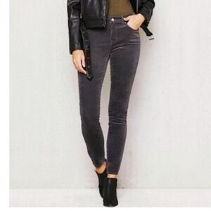 NWT PacSun Gray Skinny Jeans Mid Rise Stretch Ankle Length Velvet Velour Sz 26